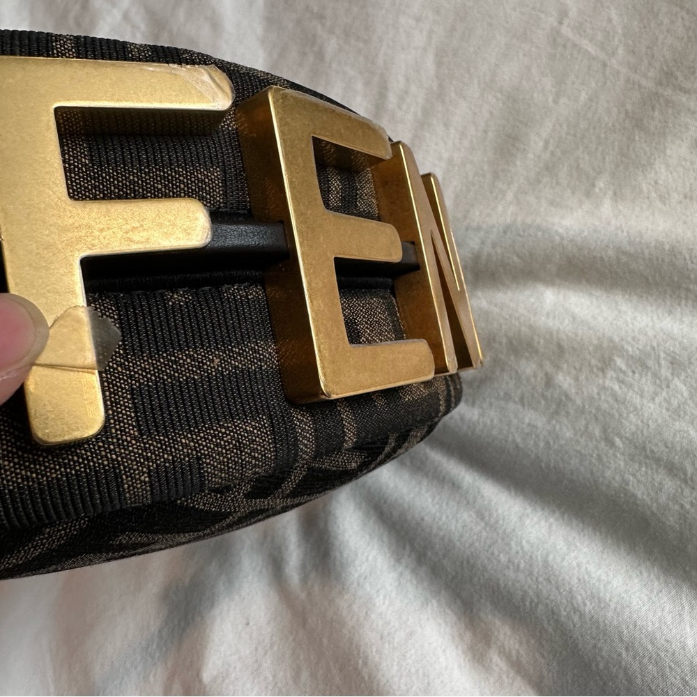 FENDI Authentic Fendigraphy Mini Brown FF Jacquard Mini hobo Bag Designer - Picture 10 of 15